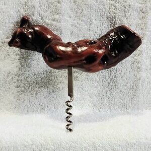 Vintage Solid Wood/Stainless Steel Cork Screw Measuring 6 1/2" Across!!